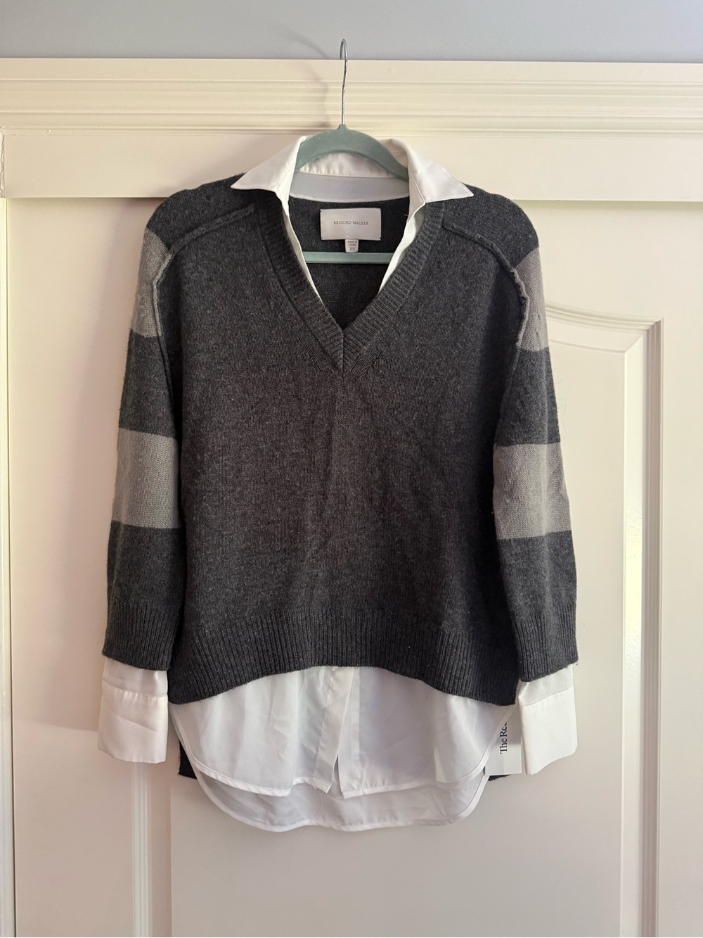 Brochu Walker Stein Striped Layered Sweater XS